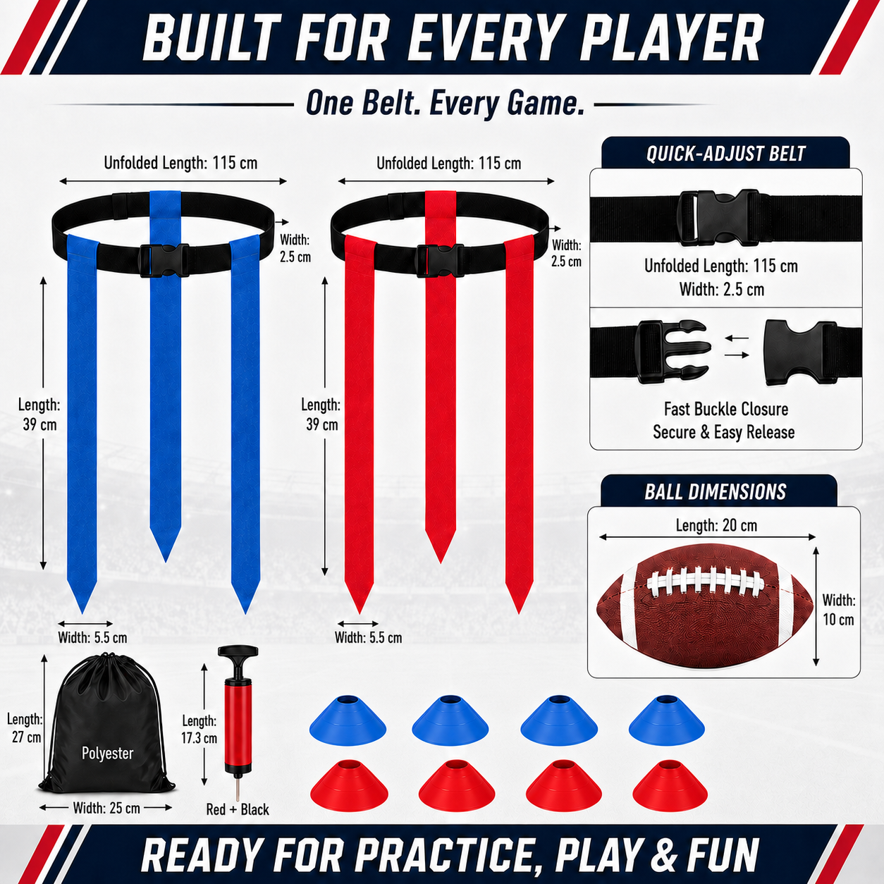 Flag Football Set for 8 Players