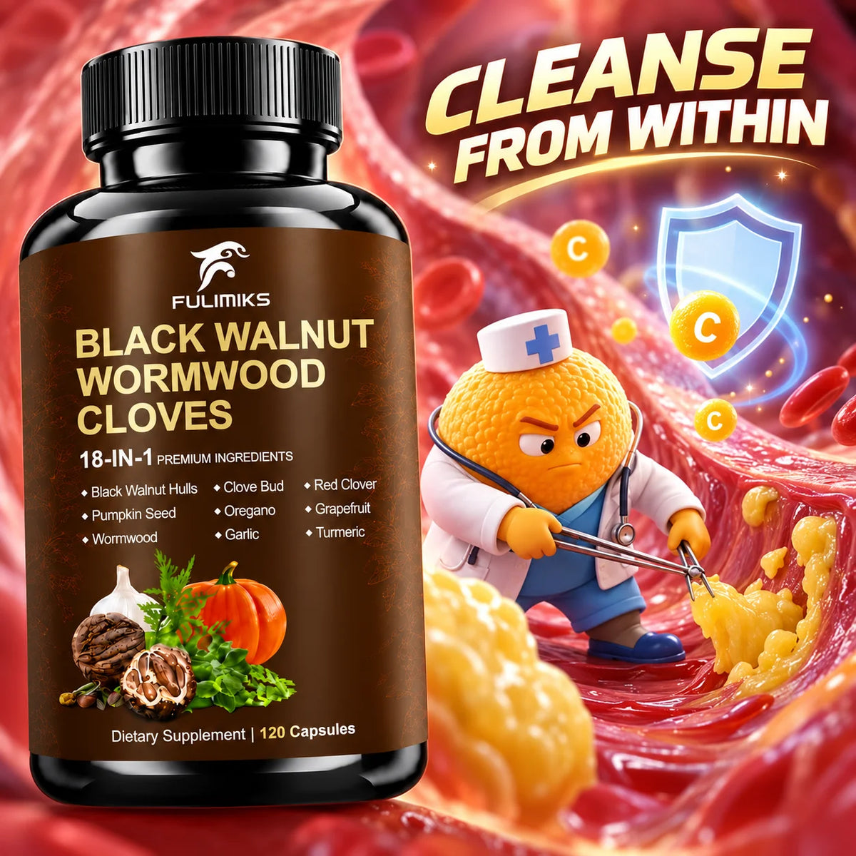 Support Gut Cleanse, Digestive Comfort, Intestinal Balance & Immune Health,with Oregano Garlic