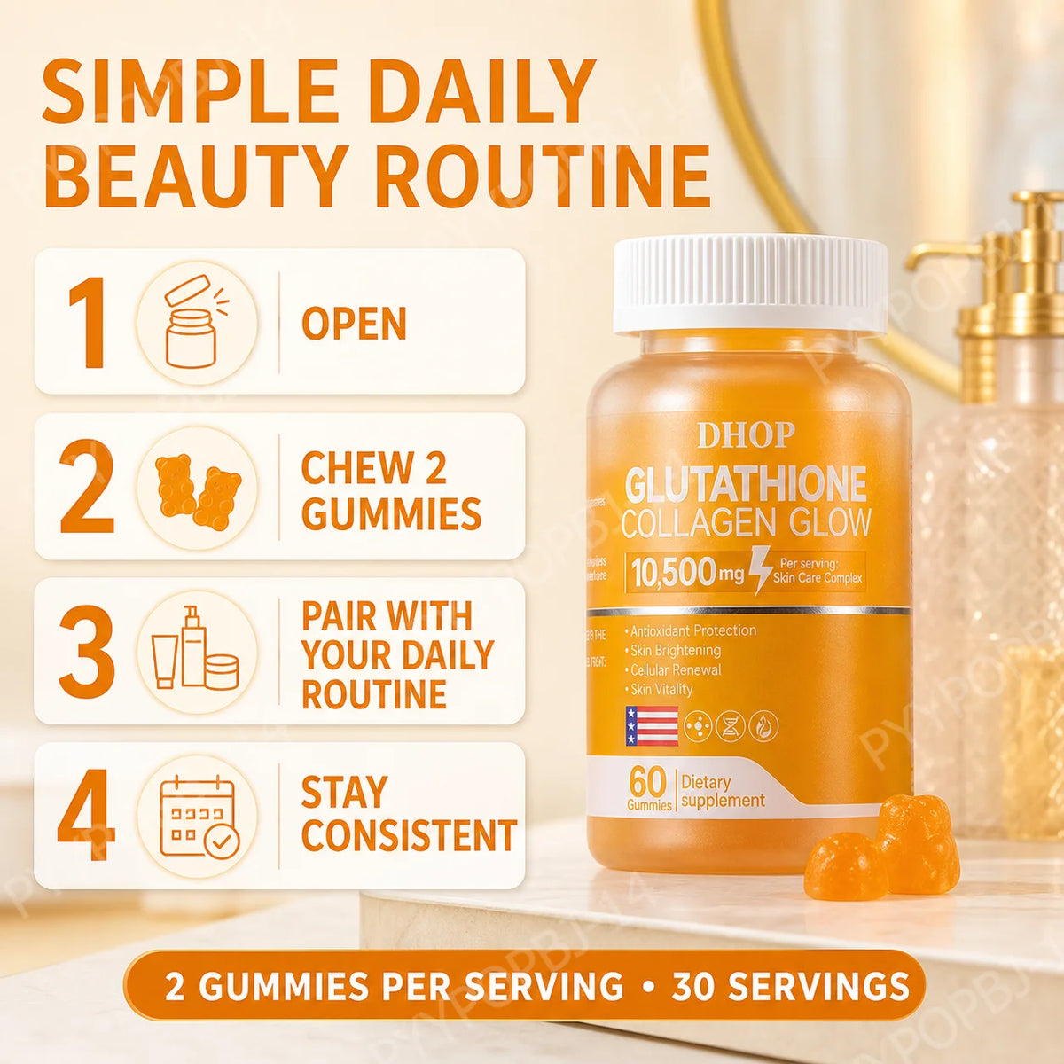Glutathione Collagen Gummies Vitamin C E